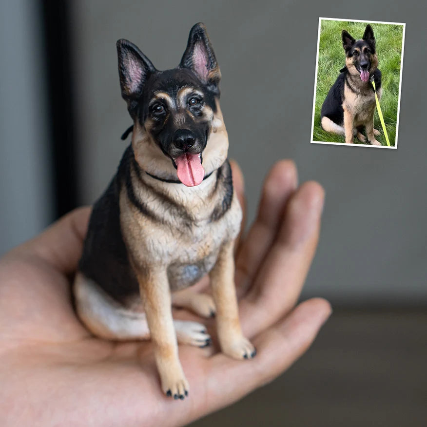Eternize Seu Amor™ - Miniatura 3D Personalizada do Seu Pet 15 cm + 3 Chaveiros do PET