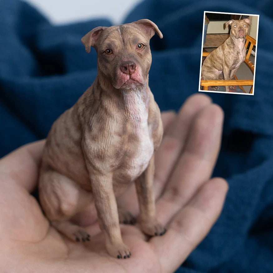 Eternize Seu Amor™ - Miniatura 3D Personalizada do Seu Pet 15 cm | 2 Unidades + 1 Chaveiro